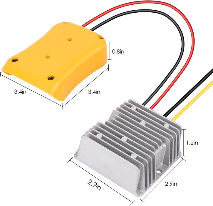 Mellif for DeWalt 20V to 12V Battery Step Down DC Voltage Converter Adapter Power Supply