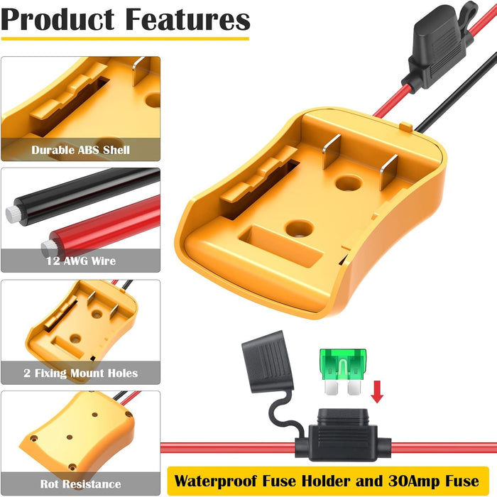 2 Packs Power Wheel Adapter for Dewalt 20V Battery Adapter