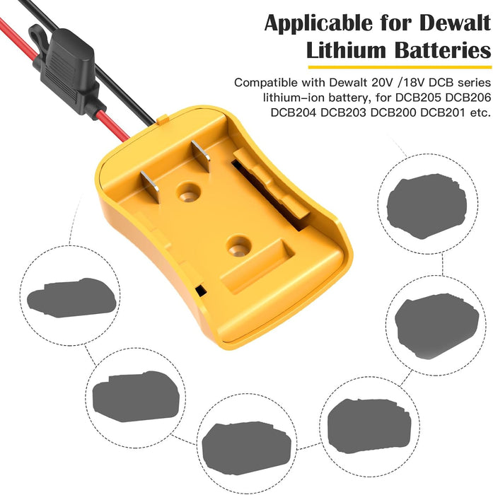 2 Packs Power Wheel Adapter for Dewalt 20V Battery Adapter