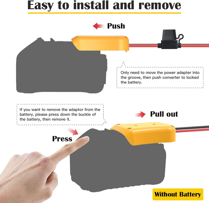 2 Packs Power Wheel Adapter for Dewalt 20V Battery Adapter