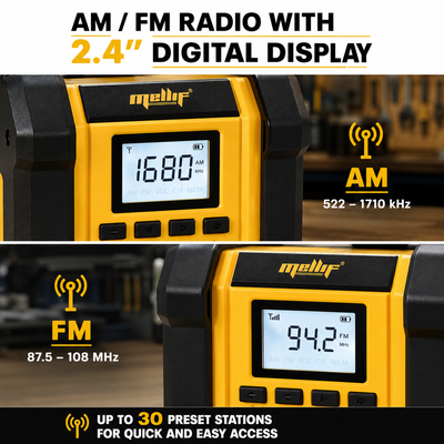 Mellif MFBSPK01-Y Jobsite Radio Bluetooth Speaker