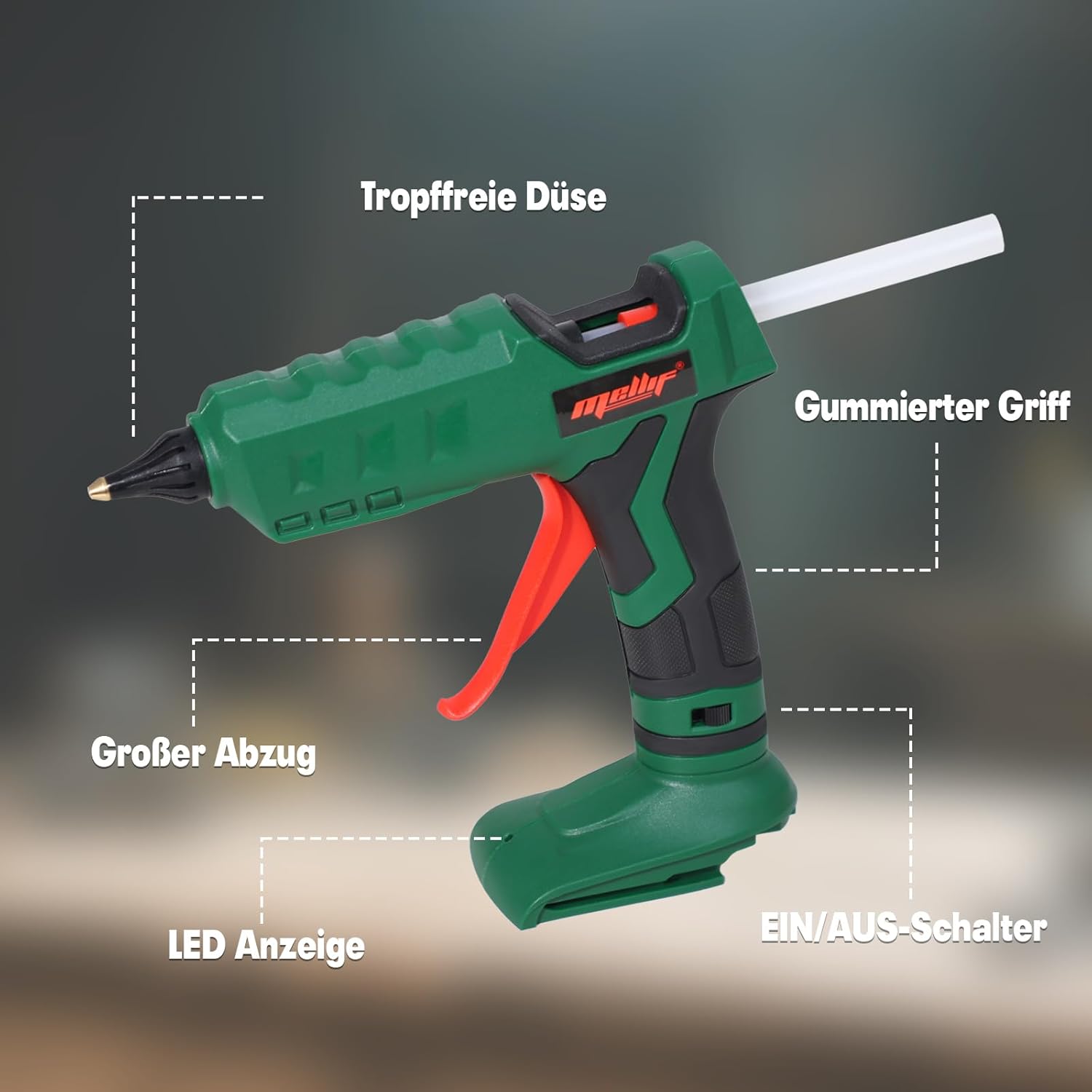 Mellif hot glue gun,compatible with Bosch 18V Battery