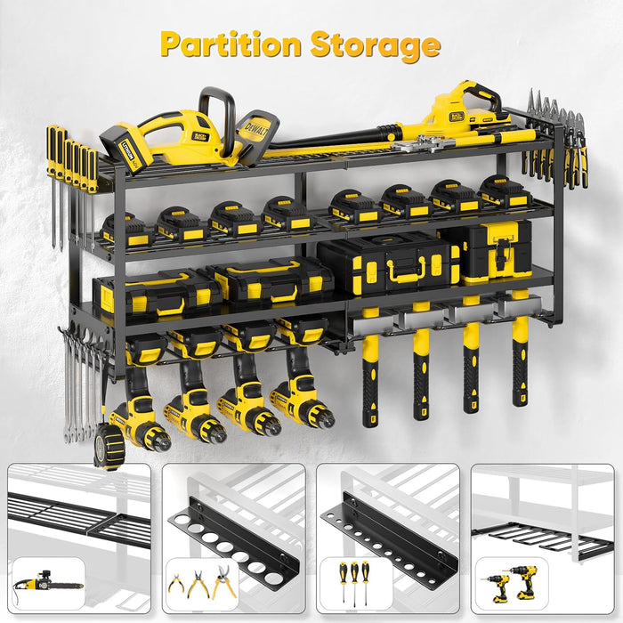 Large Power Tool Organizer Wall Mount with Charging Station