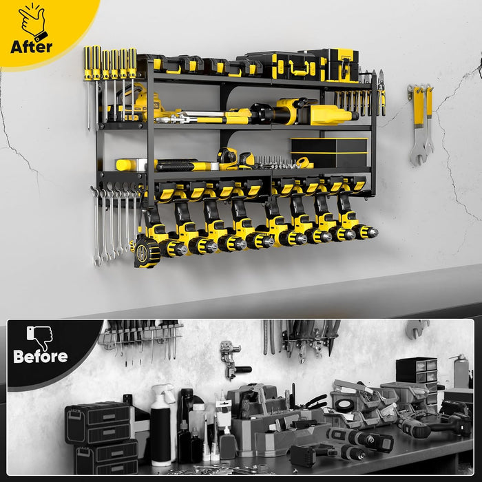 Large Power Tool Organizer Wall Mount with Charging Station