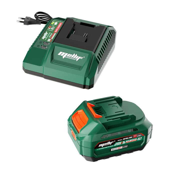 Mellif Battery 18V 4.0 Ah & Charger 4.0A, Li-Ion Battery, LED Display, compatible with Melllif/Makita 18V Power Tools, Fast Charger with Overvoltage Protection