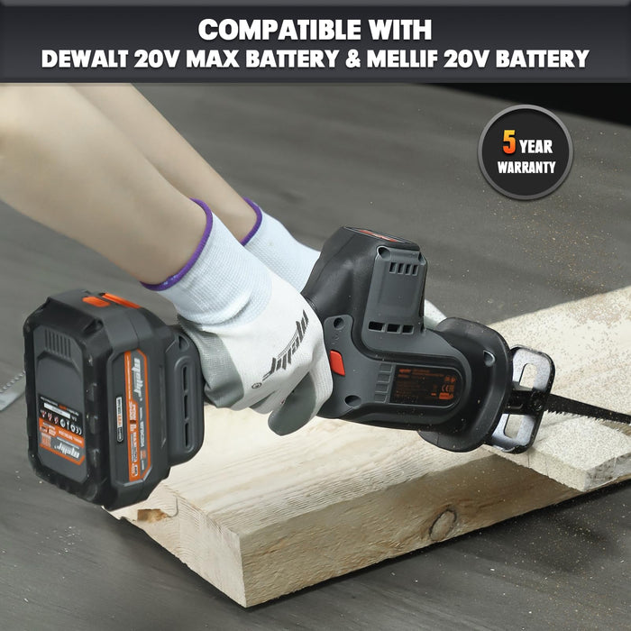 Mellif 20V Brushless Reciprocating Saw Kit Compatible with Dewalt Battery