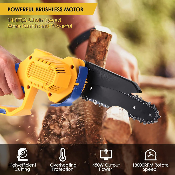 Mellif Cordless Chainsaw Compatible with Dewalt 20V MAX Battery 6 Inch