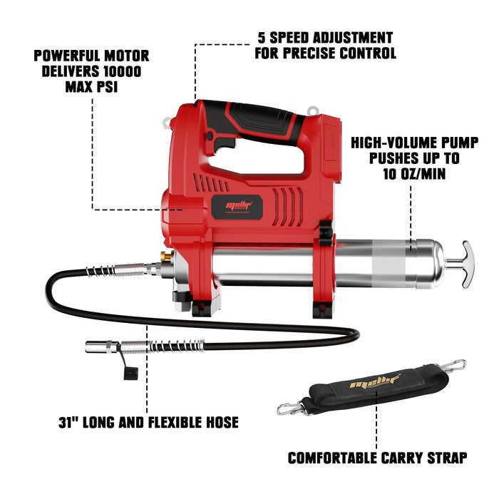 Mellif Power Grease Gun Compatible with Milwaukee 18V Battery