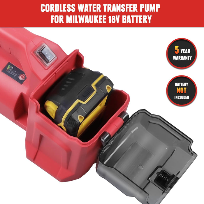 Mellif Brushless Cordless Water Transfer Pump Compatible with Milwaukee 18V Battery