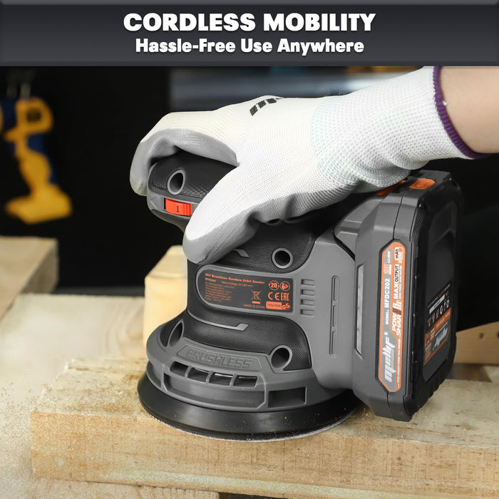 Mellif 5’’ Random Orbit Sander Compatible with DeWalt 20V MAX Battery