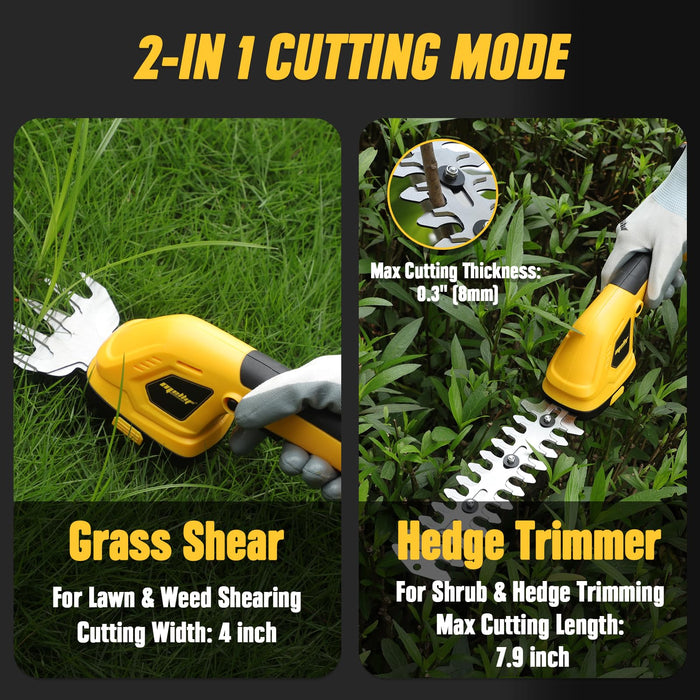 Mellif 2-in-1 Cordless Grass Shear & Shrubbery Trimmer For Dewalt/Mellif 20V Battery(Battery Not Included)