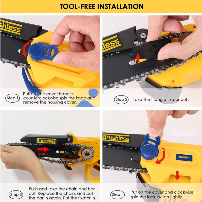 Mellif Cordless Chainsaw Compatible with Dewalt 20V MAX Battery 6 Inch