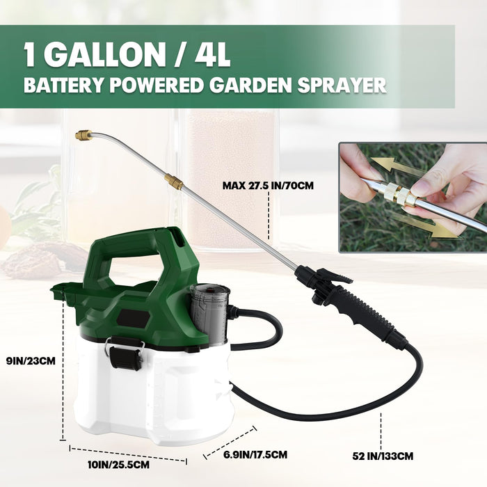 1 Gallon Battery Powered Sprayer Compatible with Makita 18V Battery