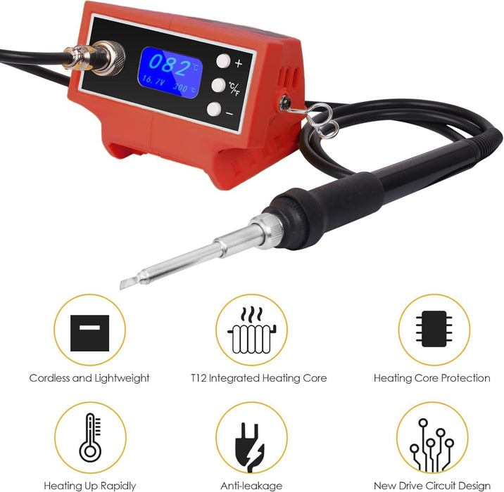 Mellif  Cordless Soldering Iron Station,Compatible With Milwaukee 18V Battery