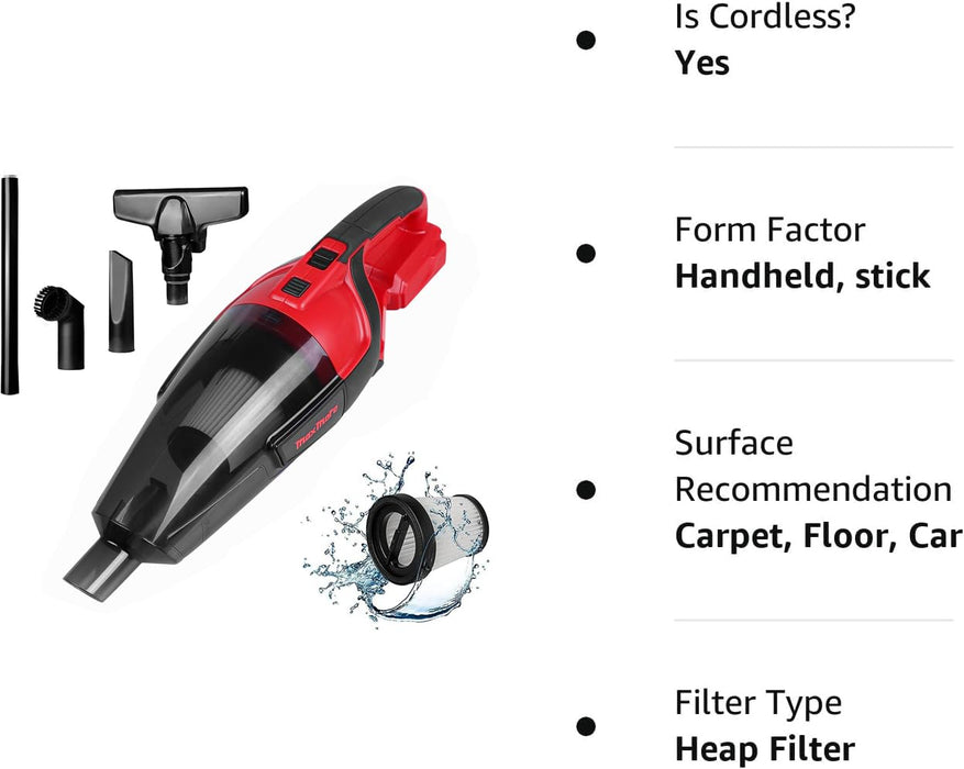 Mellif Cordless Handheld Vacuum Cleaner Compatible with Milwaukee 18V Battery (Battery NOT Included)