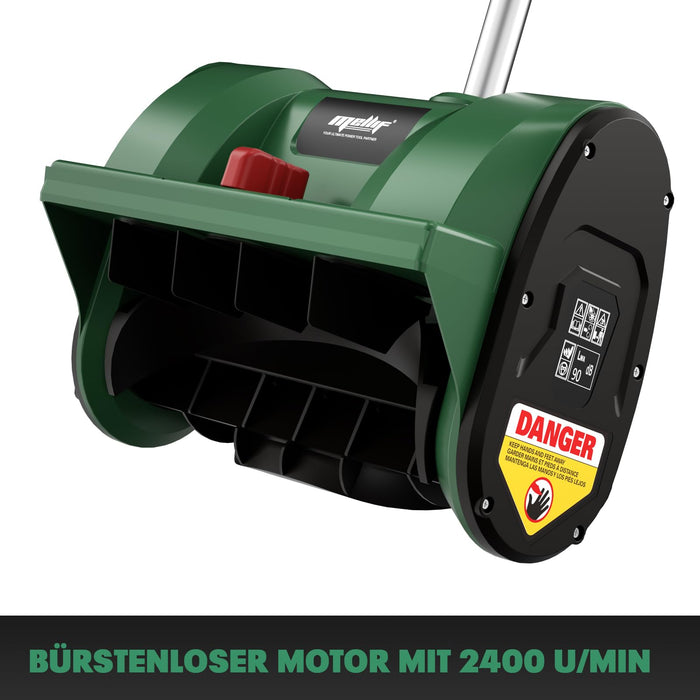 Mellif Akku Schneefräse,elektrische bürstenlose Schneebürste mit 4.0 Ah Batterie Kompatibel mit Makita 18V Akku