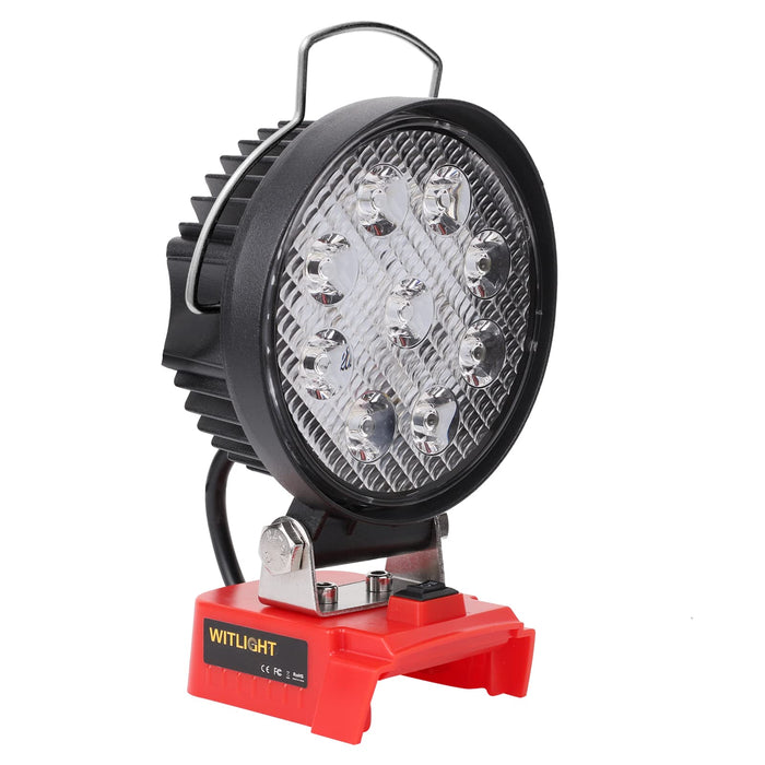 Mellif LED-Arbeitsleuchte, kompatibel mit Milwaukee 18-V-Akku, 27 W, 2400 lm, kabelloses, drehbares LED-Handlicht 