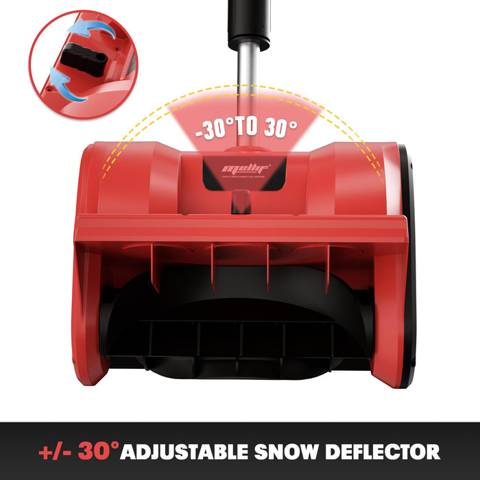 Mellif  12” Cordless Snow Shovel Compatible with Milwaukee 18V Battery, Brushless Snow Blower Electric Snow Thrower, Adjustable Front Handle & Deflector (w/ 4.0 Ah Battery & 4.0 Quick Charger)