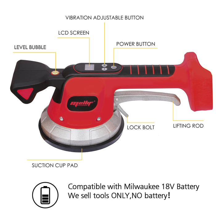 Mellif Tiler Vibrator Tool Compatible with Milwaukee 18V Battery