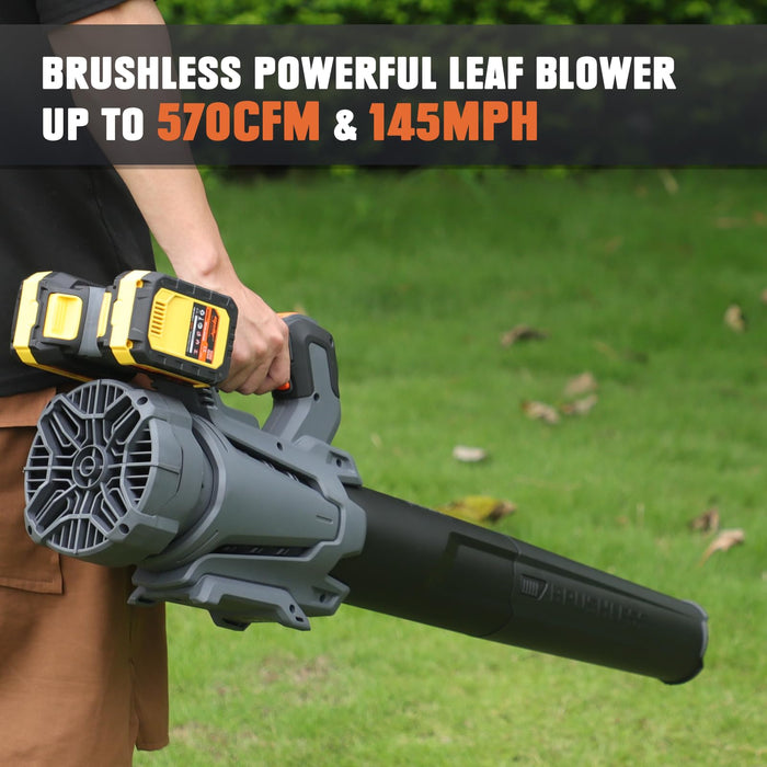 Mellif 40V Cordless Leaf Blower for Dewalt 20V MAX Battery(No Battery), 570 CFM 145 MPH 3 Variable-Speed, Blowing Snow