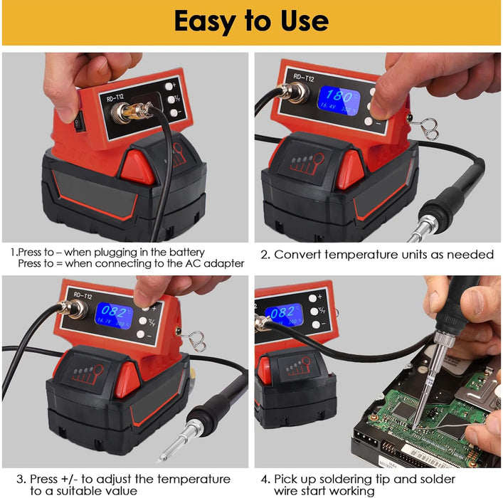 Mellif  Cordless Soldering Iron Station,Compatible With Milwaukee 18V Battery