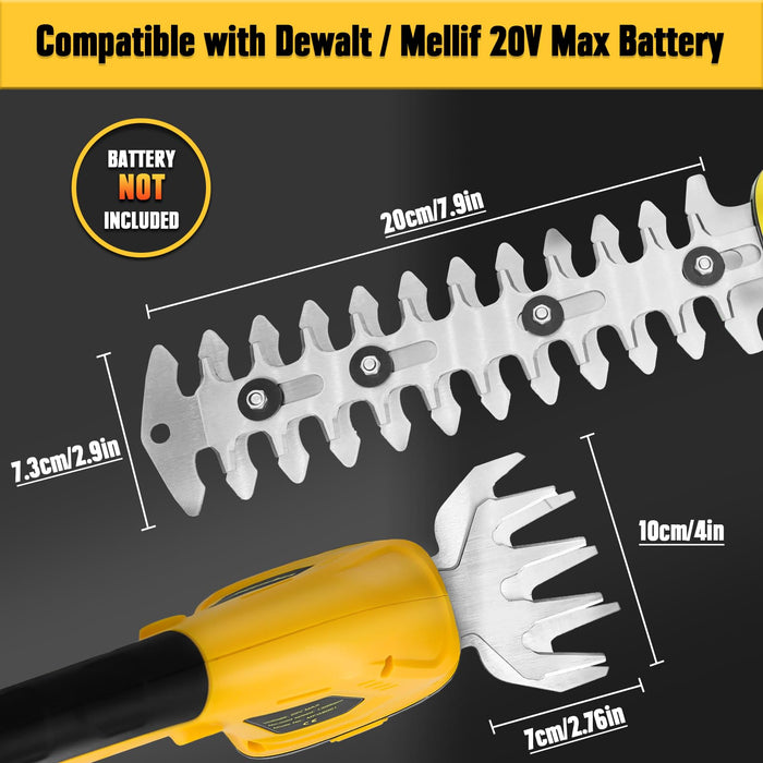 Mellif 2-in-1 Cordless Grass Shear & Shrubbery Trimmer For Dewalt/Mellif 20V Battery(Battery Not Included)