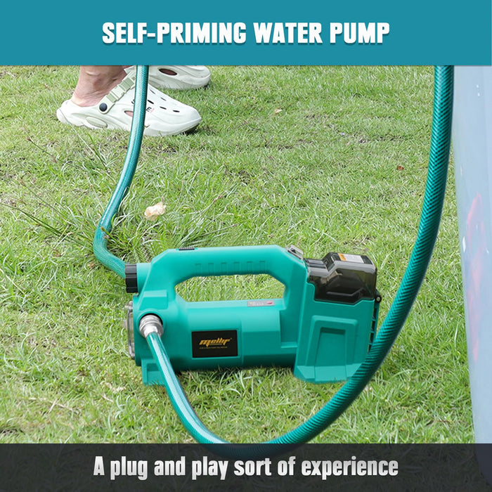 Mellif Cordless Water Pump compatible with Makita 18V Battery, 500GPH Brushless Transfer Pump Self Priming Pump with 2 * 2.0Ah Mellif Battery, 1*Charger