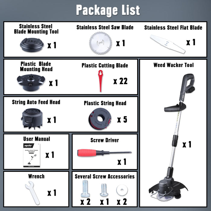 Mellif Cordless String Trimmer & Weed Eater, for DeWalt/Mellif 20V MAX Battery