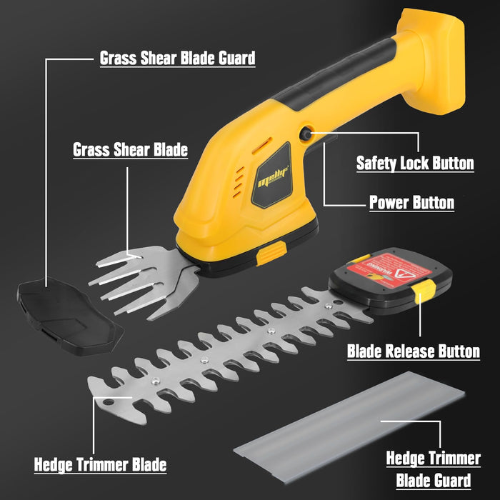 Mellif 2-in-1 Cordless Grass Shear & Shrubbery Trimmer For Dewalt/Mellif 20V Battery(Battery Not Included)