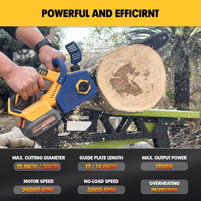 Mellif Cordless 40V 14In & 12In Chainsaw Compatible with Dewalt 20V MAX Battery