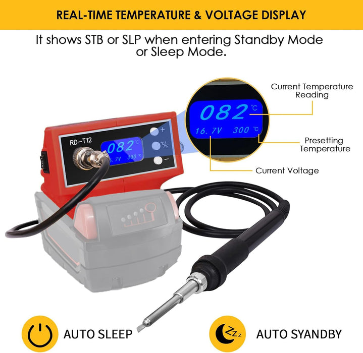 Mellif  Cordless Soldering Iron Station,Compatible With Milwaukee 18V Battery