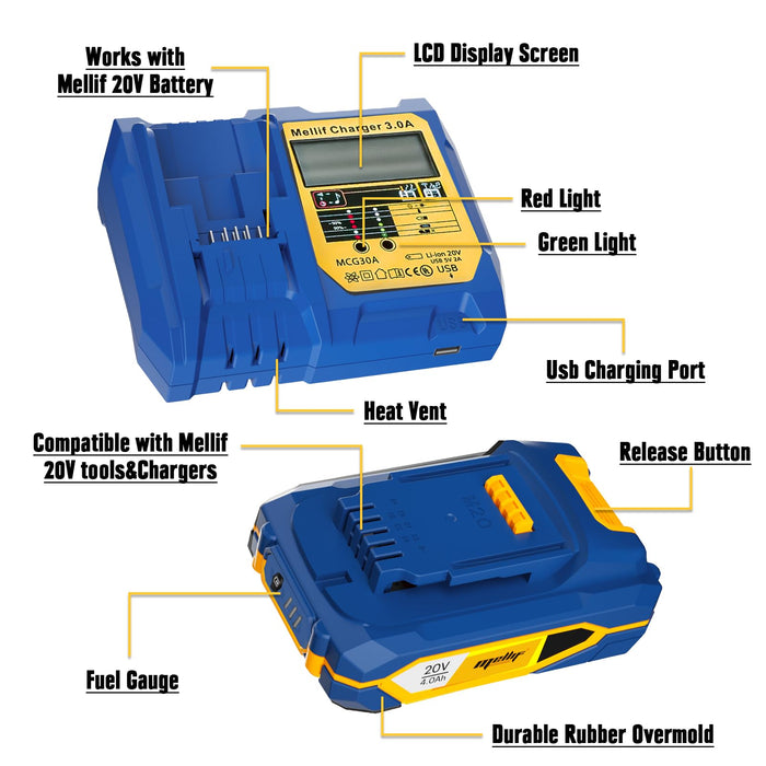 Mellif Charger Kit with M20 Battery