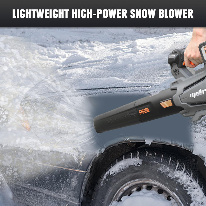 Mellif 40V Cordless Snow Blower/Leaf Blower Compatible with Dewalt 20V MAX Battery(No Battery), 570 CFM 145 MPH 3 Variable-Speed,Leaf Blower