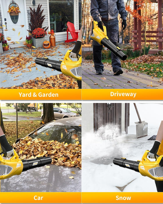 Cordless Leaf Blower, 500CFM 150MPH Wind Speed Adjustable, Yellow Tool Only