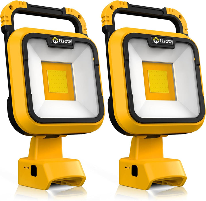 2packs 20V Battery Operated Worklight Outdoor Camping, 6400 Lumen