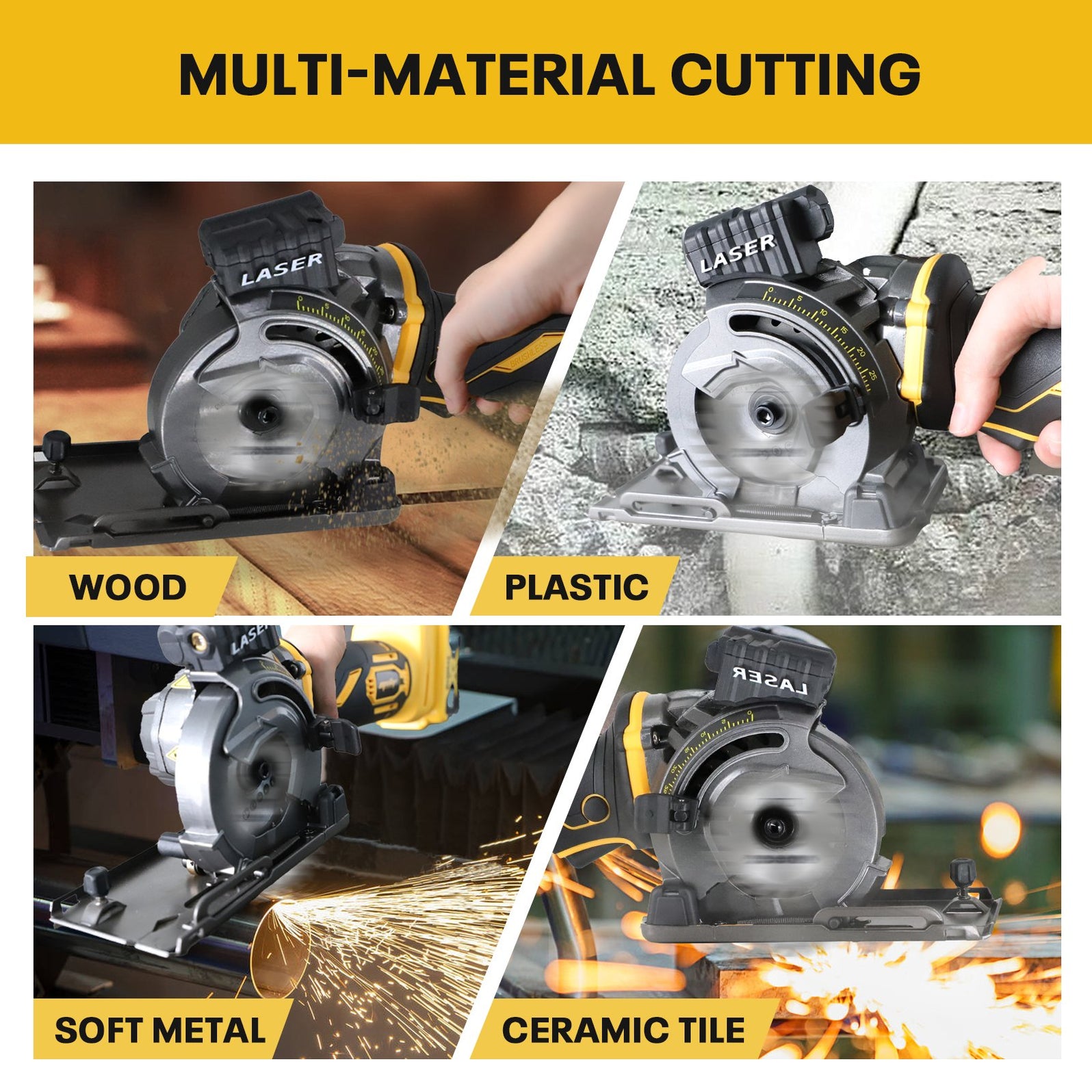 Mellif For DEWALT 18V 20V 60V Cordless Circular Saw, Battery Powered T ...