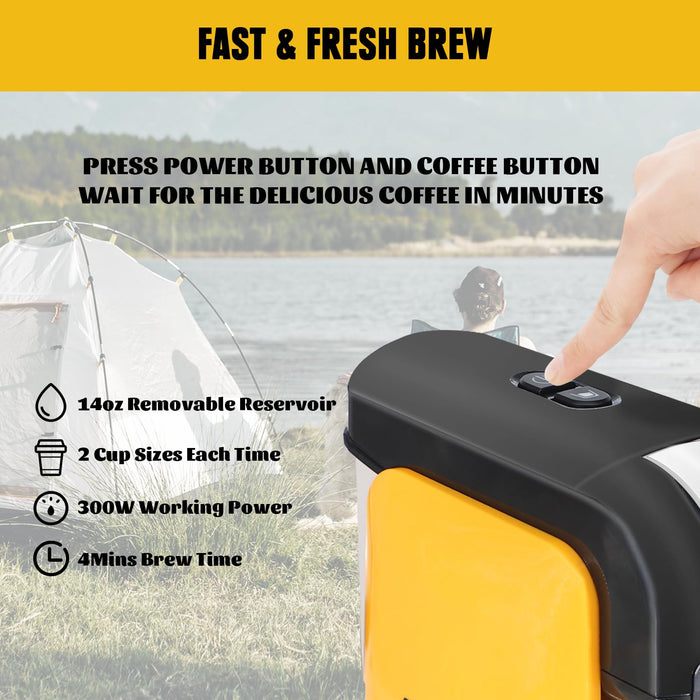 Mellif for Dewalt 20V Max Battery Coffee Maker Cordless Single Serve