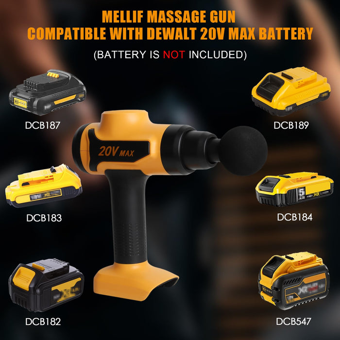 Mellif for DEWALT 20V MAX Battery Massage Gun, Deep Tissue Massager