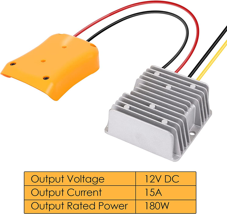 Mellif for DeWalt 20V to 12V Battery Step Down DC Voltage Converter Adapter Power Supply