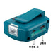 Mellif for Makita 18V ADP05 battery USB Charger adapter power source led light