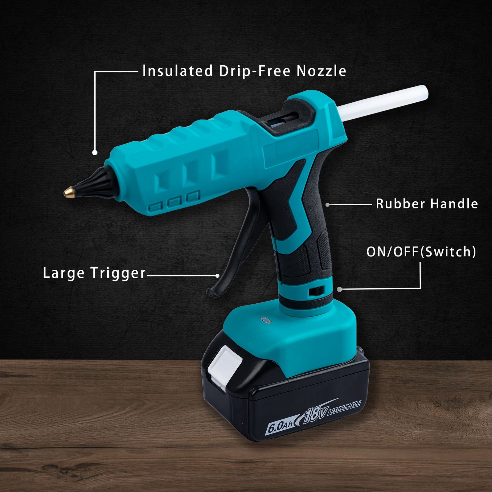 Mellif Hot Glue Gun Cordless Compatible With Makita 18v Battery 11mm 