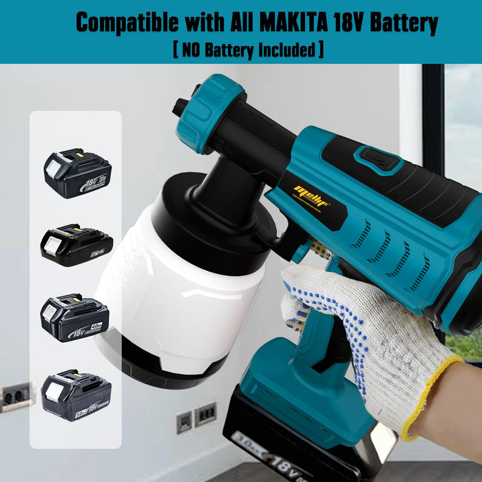 Mellif for Makita 18V Battery Paint Sprayer Cordless, Upgraded HVLP Brushless Spray Gun
