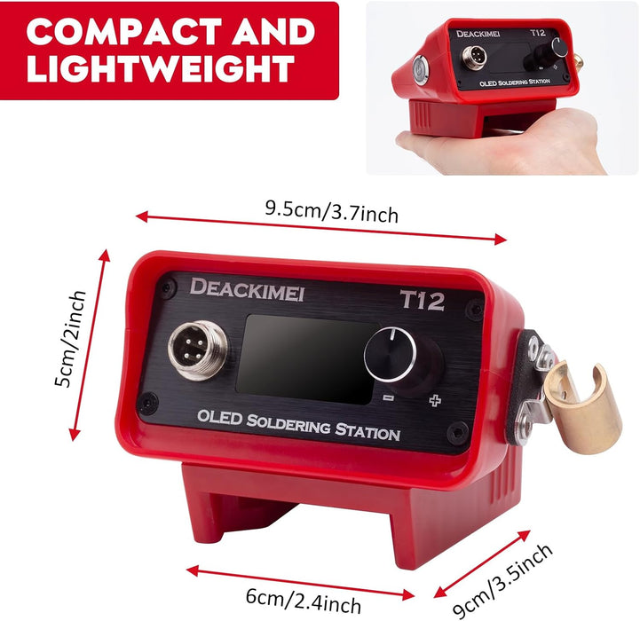 18v Battery Powered Soldering Iron Station Temperature Adjustable, Auto Sleep OLED Digital Display, Lead-Free Solder