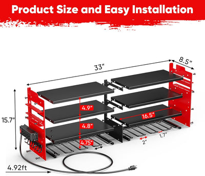 Power Tool Organizer Wall Mount with Charging Station