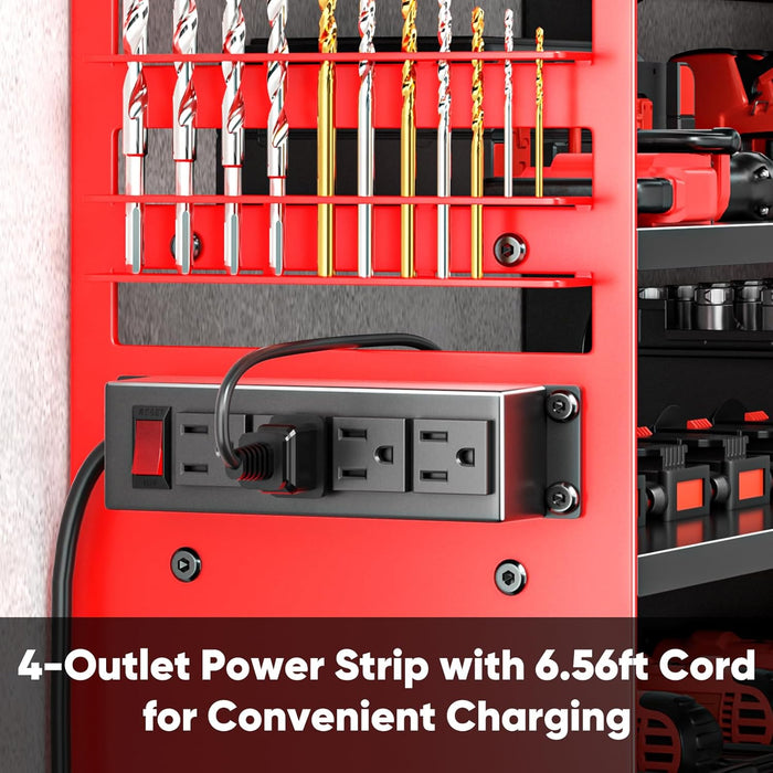 Large Power Tool Organizer Wall Mount with Charging Station