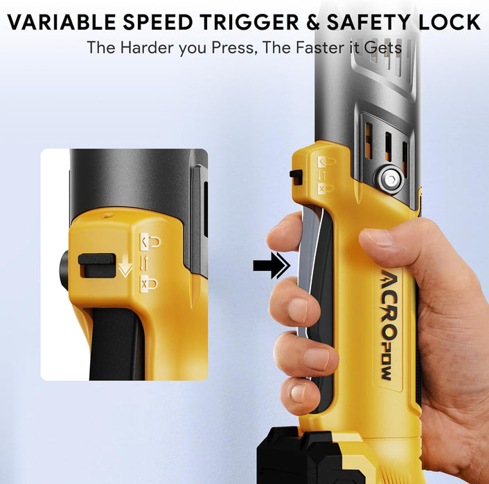 3/8" Cordless Ratchet Wrench, 74Ft-Lbs Brushless Motor Electric Ratchet with Variable Speed, Sockets Set, Adapters and Tool Bag