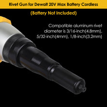 Load image into Gallery viewer, Mellif for Dewalt 20V Max Battery Rivet Gun Riverter Cordless tool 3/16&quot; and 1/4&quot;
