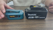 Load and play video in Gallery viewer, Mellif for Makita 18V ADP05 battery USB Charger adapter power source led light
